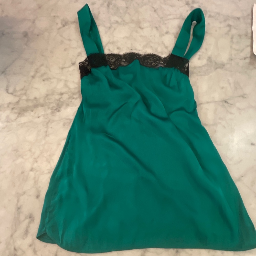 Dolce Gabbana satin green tunic